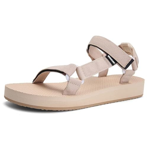 WateLves Womens-Sport-Sandals Outdoor Hiking Sandals with-Arch-Support Comfortable Webbing-Water-Athletic Beach-Sandals for Travel-Walking-Trekking-Camping - 6 - Hd-tropical Brown - Image 1