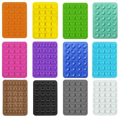 12 PCS Silicone Suction Phone Case Mount,Hands-Free Phone Accessories Holder,Silicon Phone Stand for Cell Phone,Durable Strong Grip Holder for Selfies and Videos. - Image 1