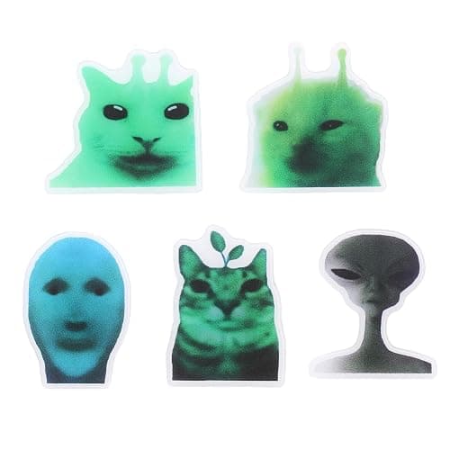 Pins for Backpacks Funny Alien Meme Cat Y2k Aesthetic Cute Hilarious Lapel Pins Broochs Clip Badges for Backpacks 5PCS - Image 1