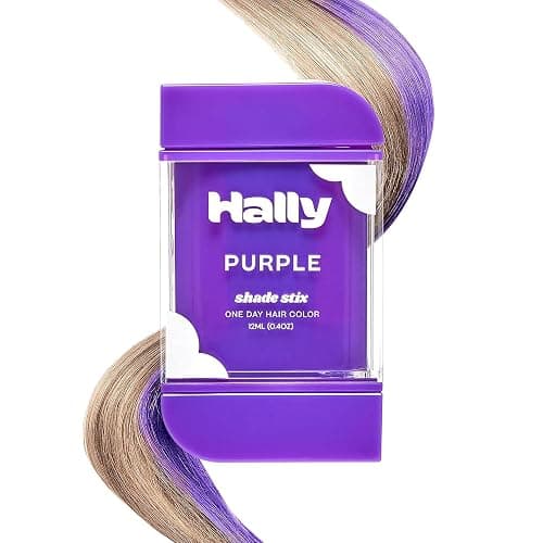 Hally Hair Temporary Hair Color, Shade Stix (Purple) - Hair Makeup Accessories for Kids, Teens & Adults - 12 ml Washable Hair Chalk & Dye for Festivals, Sporting Events & Parties - Image 1