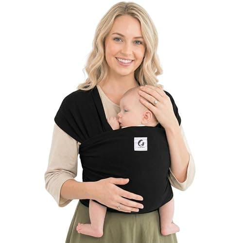 ELDOMA Black Baby Wrap Carrier - Lightweight, Breathable Baby Sling, Hands Free Baby Carrier Sling, Baby Carriers from Newborn to Toddler, (7-35 lbs / 3-15kg) - Image 1