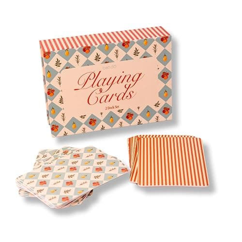 ban.do 2 Decks of Playing Cards, 52-Count Standard Card Deck with Case, Cute Playing Cards in Decorative Storage Box, Garden - Image 1
