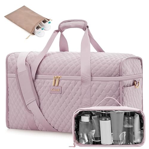 LOVEVOOK Travel Duffle Bag - Weekender & Overnight Bag with Toiletry & Wet Pocket, Carry-On Size, 3pc Set - Image 1