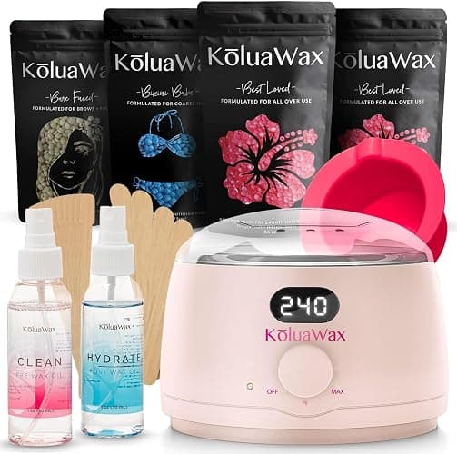 KoluaWax Premium Waxing Kit for Women - Beginner Friendly - Complete Wax Kit that includes 14oz of Wax Beads, Applicator, Pre and Post Care, Suitable for Sensitive Skin (Blush) - Image 1