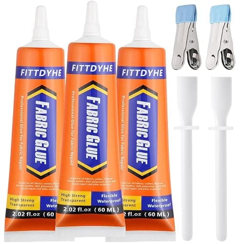 3Pcs Fabric Glue Permanent, 60 ML Washable Clear Clothing Glue, Super Fabric Glue for Rhinestones, Patches, Clothes, Denim, Leather, Polyester, Fabrics, Doll Repair, Flannel, Cotton - Image 1