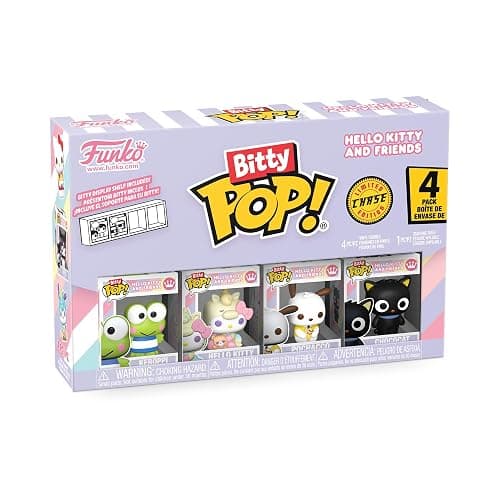 Funko Pop! Bitty: Sanrio - Keroppi, Hello Kitty (Unicorn Party), Pochacco, and Chase Mini Figure - 0.9 Inch (2.2 Cm) - Hello Kitty Collectable - Stackable Display Shelf Included - Gift Idea - Image 1