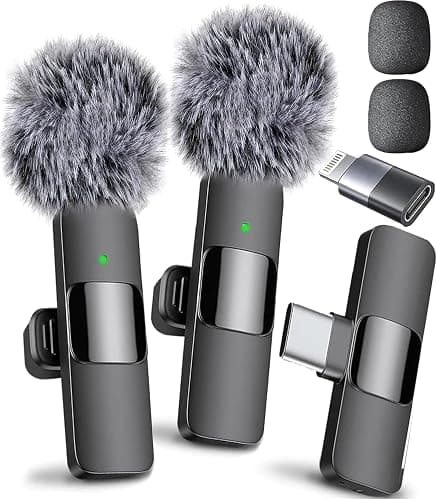 Mini Mic Pro (Latest Model) - Wireless Mini Microphone for iPhone, iPad, Android - 2 Pack Lavalier Microphone for Video Recording - iPhone Mic Crystal Clear Recording with USB-C for Content Creators - Image 1