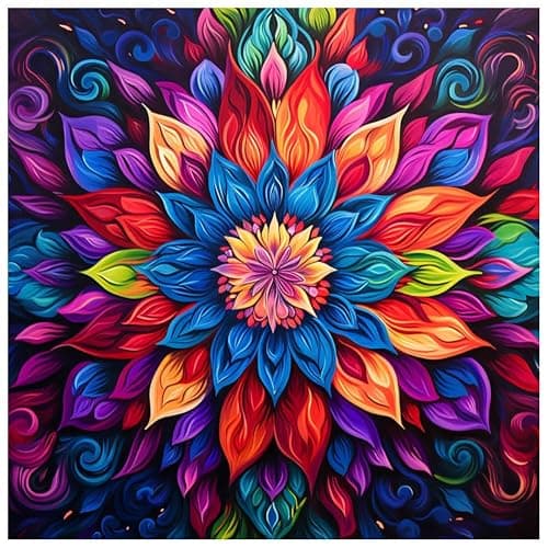 DIADAY 5D Diamond Painting Kits Mandala Diamond Art Kits for Adults Beginners, Full Drill Round Gem Dots Art DIY Craft Home Wall Decor Gift 12 x 12 Inches - Image 1