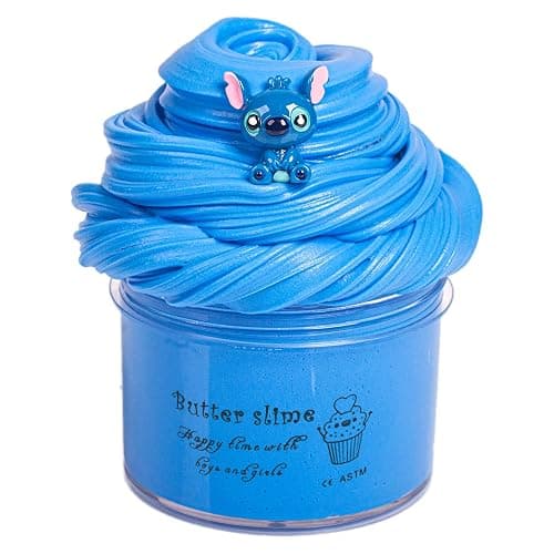 Blue Butter Slime, Non-Sticky and Glossy Slime, Stress Relief Scented Slime Toy for Kids Education, Party Favor and Birthday Gift(7oz 200ML) - Blue-butter Slime - Image 1