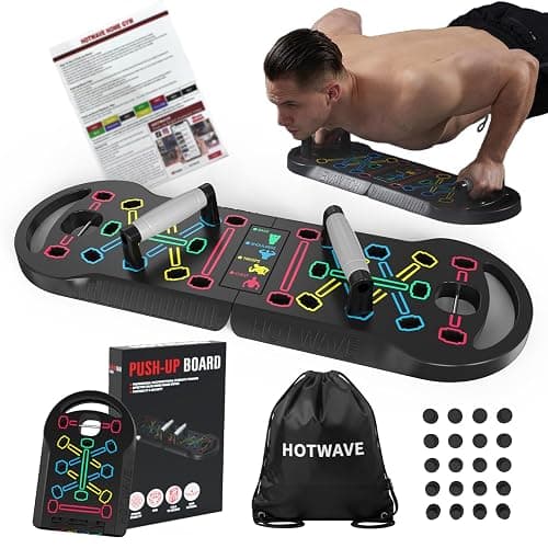 HOTWAVE Push Up Board Fitness, Portable Foldable 20 in 1 Push Up Bar at Home Gym, Pushup Handles for Floor. Professional Strength Training Equipment For Man and Women - Image 1