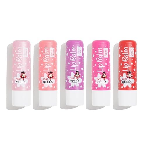 Miss Nella set of 5 Hypoallergenic children Lip Balms- HONEY BUNNY, SWEET CHEEKS & CUTIE PIE, Luvvu Wuvvy, Sugar Plum, Non Toxic Make Up for kids, perfect for those with sensitive skin. - Image 1