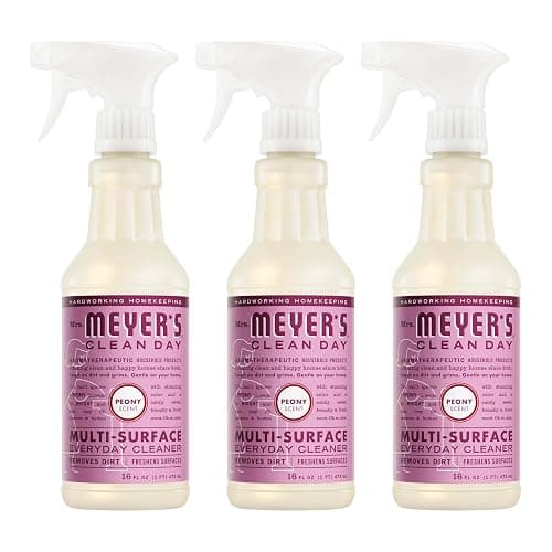 MRS. MEYER'S CLEAN DAY Multi-Surface Everyday Cleaner, Peony Scent, 16 Fl Oz Bottle - 3 Pack | Removes Dirt and Freshens Surfaces, Everyday Use, All-Purpose Cleaner, Cruelty Free, Made with Essential Oils - Image 1