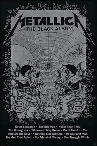 BUY ART FOR LESS Officially Licensed Metallica - Black Album 24 x 36 Inch Art Poster - Decorative Print - Poster Paper - Ready to Frame - Image 1
