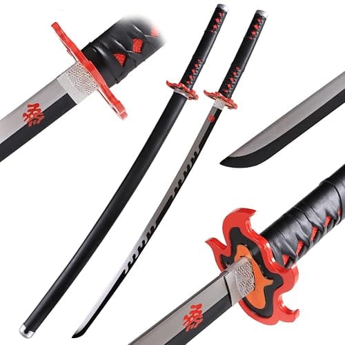 Bowen Demon Slayer Sword Real Metal,40.5-Inches Katana,Carbon Steel Samurai Sword Cosplay Anime Original Texture - Image 1