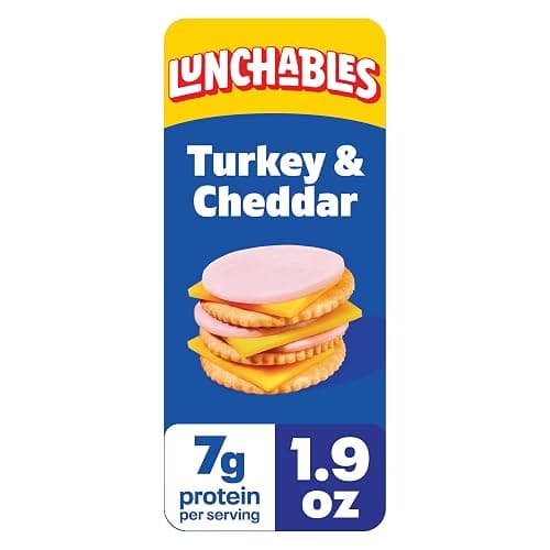 Lunchables Value Pack, Turkey & Cheddar, 1.9 oz Pack | 7g Protein per Serving, No Prep Needed, Convenient Grab-and-Go Lunch & Protein Snacks for Kids, One Serving Tray - Image 1