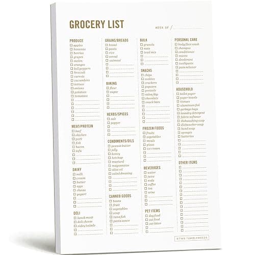 Grocery List Magnet Pad for Fridge - 6 x 9" - Grocery Shopping Checklist Notepad with Categories - 50 Sheets - Image 1