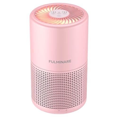 FULMINARE Air Purifiers for Bedroom H13 True HEPA Air Filter, Quiet Air Cleaner With Night Light, Portable Small Air Purifier for Home, Office, Living Room (Pink) - Image 1