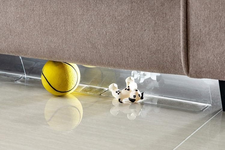 BOWERBIRD Clear Under Couch Blockers - Stop Toys from Going Under Couch Sofa Bed and Other Furniture - Suit for Hard Surface Floors Only - Image 1
