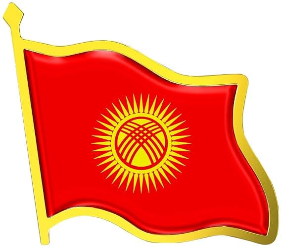 Kyrgyzstan Flag Lapel Pin - Enamel Metal National Badge | World Travel Souvenir Gifts for Men & Women | Country Flag Patriotic Brooch Bulk Pack of Pins for Hat, Tie, Clothes, Backpack (1pc) - Image 1