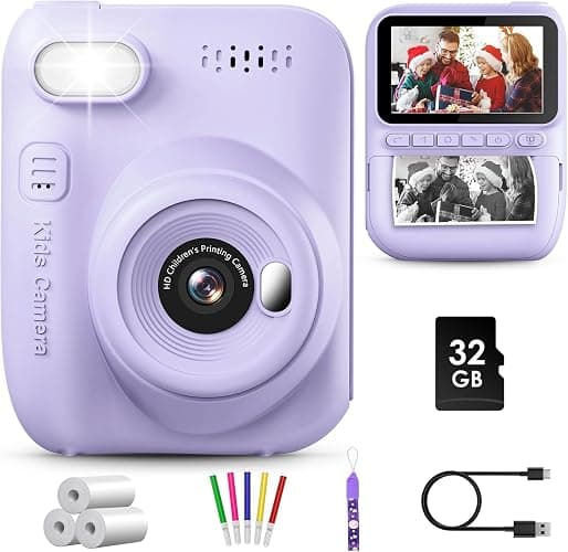 GREENKINDER Sofortbildkamera Kinder,14MP 3.0 Zoll Bildschirm Kinderkamera Sofortbildkamera mit 32G Karte, 1080P Kamera Kinder Sofortdruck, Geburtstagsgeschenk für Jungen und Mädchen 3-12 Jahre - Image 1
