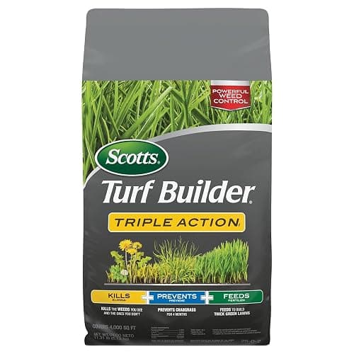 Scotts Turf Builder Triple Action1, 11.31 lb. | Weed Control, Lawn Weed Killer, Crabgrass Preventer, and Grass Fertilizer for Lawns, Covers 4,000 sq. ft. - Image 1
