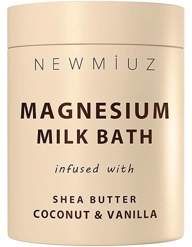 Creamy Magnesium Milk Bath Soak Powder Moisturize Soften Skin Coconut Vanilla Shea Butter Luxury Spa Bath Salt Relaxation Selfcare Gifts for Women - Image 1