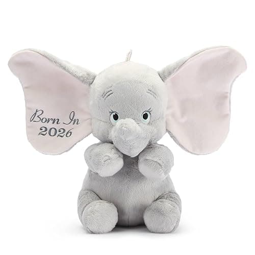 Disney Store Baby Peluche Dumbo 'Nato nel 2026' - 26 cm Grandi orecchie a sventola ricamate con la scritta 'Nato nel 2026'; un ricordo morbido per una nuova nascita - Image 1