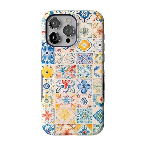 Casely iPhone 15 Pro Max Case | Tuscan Tiles | Dolce Vita | Compatible with MagSafe | Bold Protective Design - Image 1