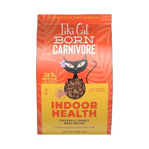 Tiki Cat Born Carnivore Indoor Health Dry Cat Food, Chicken & Turkey Meal, 12 lbs. Bag - Image 1