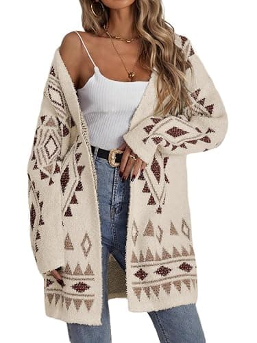 WDIRARA Women's Open Front Long Sleeve Long Cardigan Boho Chunky Sweaters Outwear Coats 2025 Fall Outfits - Image 1