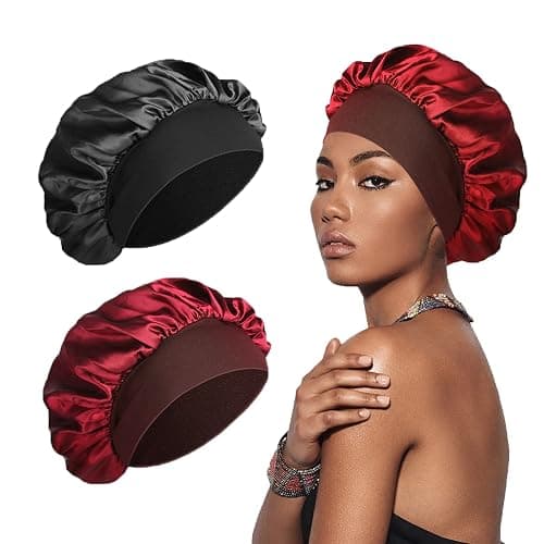 SWEET VIEW Silk Bonnet Satin Bonnet, Silk Hair Wrap for Sleeping, Soft and Comfortable Silk Sleep Cap - Image 1