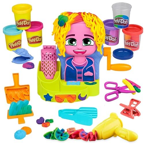 VIV: Play-Doh Hair Stylin' Salon Playset with 6 Cans, Pretend Play Toys for Girls and Boys Ages 3 and Up - Image 1