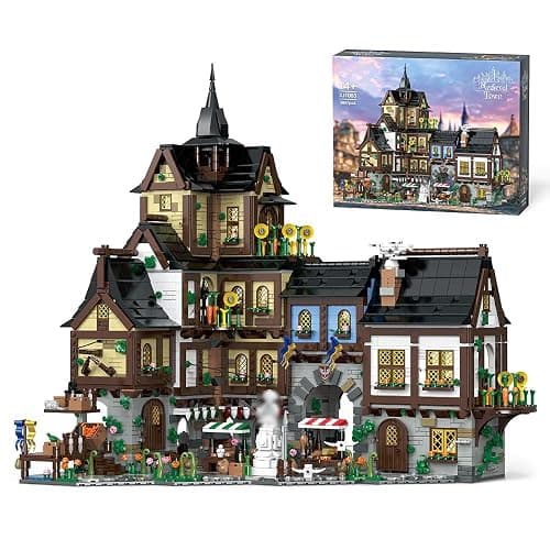 Wyiauy Medieval Castle Town Center Building Set for Adult, Architecture Viking Village Town Center Building Block, House Collection Toy, Creative Present for Adults (3867PCS) - Image 1