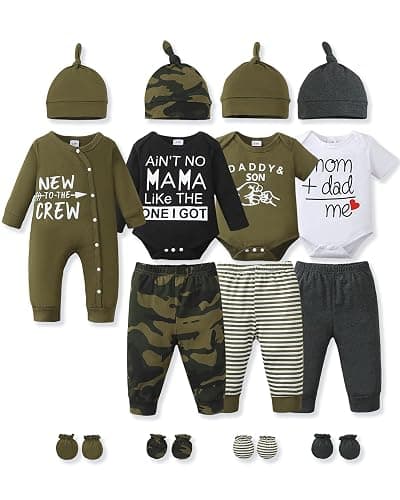 NZRVAWS Preemie Newborn Baby Boy Clothes Infant Clothing Romper Pant Outfits Set Layette Essentials 19 Pieces 0 3 6 12 Months - Image 1