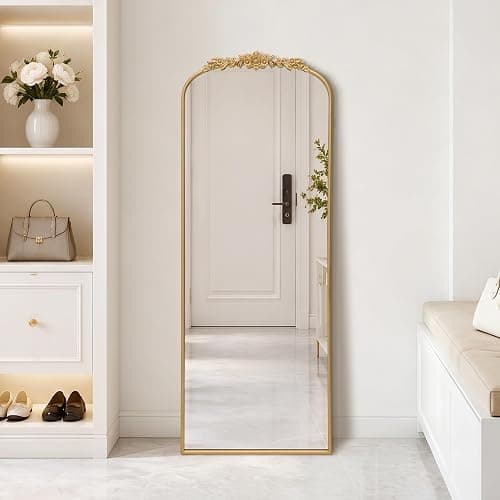 Besdomus Vintage Full Length Mirror: 21"x56" Gold Antique Floor Long Mirror | Traditional Baroque Decorative for Entryway/Cloakroom/Bedroom/Wall - Ideal for Fashion- Conscious - Image 1