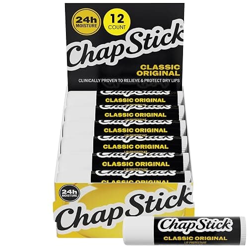 ChapStick Classic Original Lip Balm, Bulk 12-Pack | Paraben-Free Lip Moisturizer | Relieves, Soothes & Prevents Dry, Chapped Lips for up to 24 Hours | Gifts for Men - Image 1