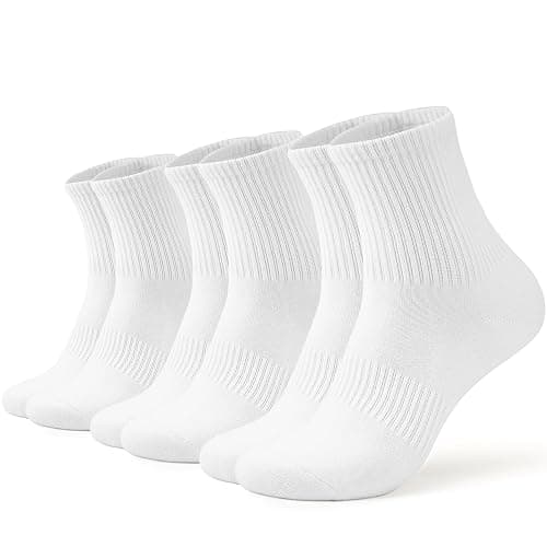 AugRing Women Crew Socks Casual Athletic Gym Running Cozy Cotton Calf Socks For Women 3-6 Pack Size 5-11 - Image 1