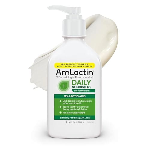 AmLactin Daily Nourish - Therapeutic Body Lotion for Dry Skin - No-Scrub Exfoliator and Moisturizer with 12% Lactic Acid AHA, 7.9 oz (Packaging May Vary) - Image 1