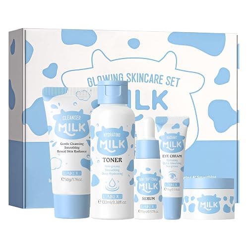 LAIKOU Skin Care Set, Skin Care Routine Kit for Women, Skincare Gift Set, Travel Size Toiletries with Milk Cleanser, Toner, Serum, Eye Cream, Face Cream Mother's Day Christmas Birthday Daughter Wife - Image 1