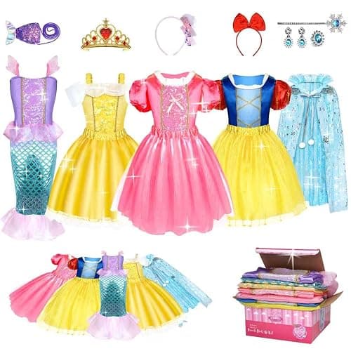 Princess Dress Up for Girls - Role Play Dress Up Clothes for Girls, Princess Costume, Birthday Gift for Toddler Girl 3-6 Year - Image 1