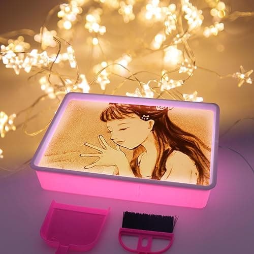 Light Table for Kids Manipulative | Sand Painting Light Box | Kids Light Table | Light Table Toys | Light Up Table for Kids | Sensory Light Table Accesories|3 Modes,10-Level Dimming16"(Pink) - Image 1