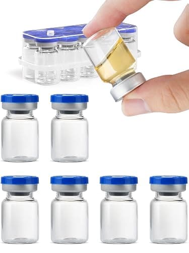ZWCP 5ml Glass Vials for Injections, Self-Healing Injection Port, Empty Vials for Injections with Sealed Cap (10 Pack) - Image 1