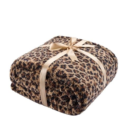 Leopard Cheetah Print Blanket – Super Soft Plush Fleece Throw for Bed, Sofa & Travel – All Season Cozy Cheetah Pattern Home Decor Throw Blanket, 50″ x 60″ (Dark Brown) - Image 1