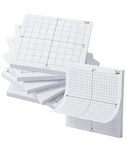 Mr. Pen- Graph Sticky Notes, 3x3 Inch, 6 Pads, 50 Sheets/Pad, 300 Sheets | 6 Grid Designs, White, Square Graph Paper Notes, Grid Sticky Note Pads for Math, Study, Journals, Planners - Image 1