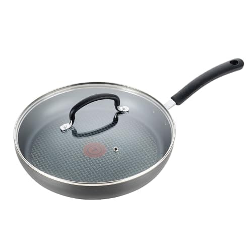 T-Fal Ultimate Hard Anodized Nonstick Fry Pan With Lid 12 Inch, Oven Broiler Safe 400F, Lid Safe 350F, Cookware, Pots and Pans, Kitchen Frying Pans, Skillets, Home, Dishwasher Safe, Black - Image 1