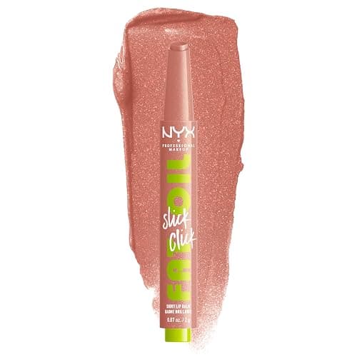 NYX Professional Makeup Fat Oil Slick Click, Lightweight, Buildable Pigmented Vegan Lip Balm - Group Chat (Nude) - Image 1