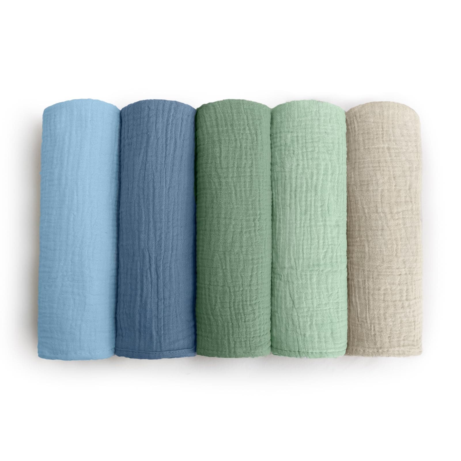 100% Cotton Baby Muslin Burp Cloths, Ultra Soft Baby Wash Cloths for Newborns & Infants, Breathable Absorbent Baby Face Towels, 60x50cm Reusable Muslin Cloths for Bath, Feeding & Wiping - Image 1