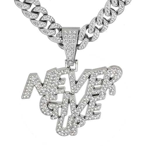 GuoShuang Cuban Link Chain for Men Women with Pendant,miami Ice Out Diamond Cuban Link Necklace Hip Hop Jewelry - Image 1