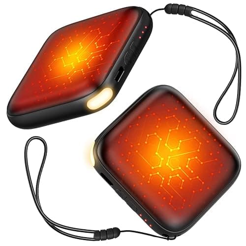 Hand Warmers Rechargeable 2 Pack - 6000mAh 3-Temp Fast Heating Electric Hand Warmers with LED Light, UL Certified Portable Pocket Heater, Hunting Essentials, Gifts for Christmas Men Women Teens - Image 1