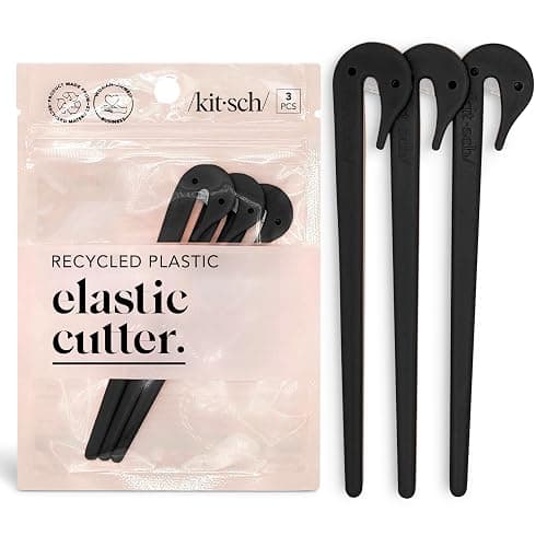 Kitsch Elastic Hair Tie Cutter Tool – Gentle, No Pull For Easy Elastic Bands For Hair Removal | Hair Rubber Bands Cutter | Ideal Gifts for Women – Black, 3pc Set - Image 1